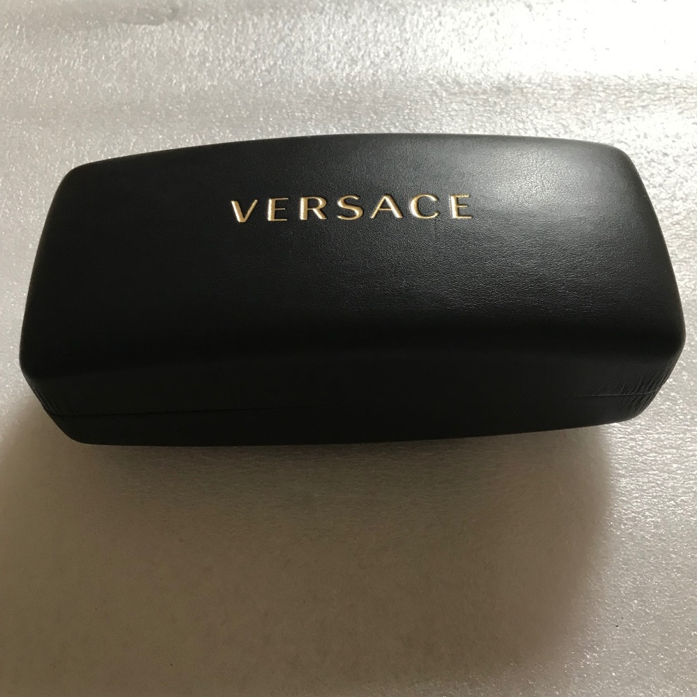 Versace Black Leather Sunglasses Case
